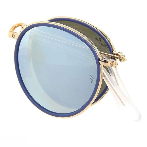 Ray-Ban Round Metal Folding Sunglasses - Picture 2 of 8